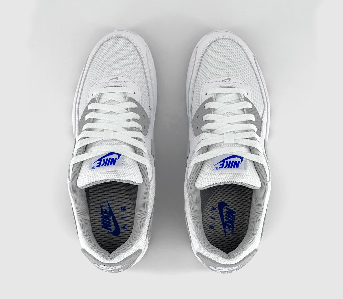 NikeAir Max 90 Trainers NikeAir Max 90 TrainersWhite Light Smoke Grey Racer Blue
