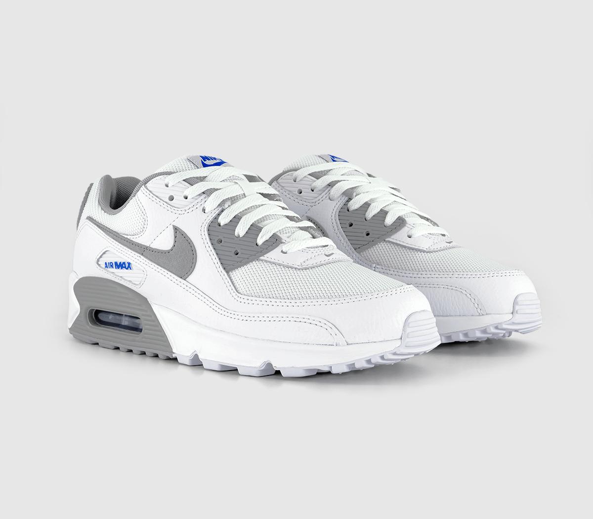 NikeAir Max 90 Trainers NikeAir Max 90 TrainersWhite Light Smoke Grey Racer Blue