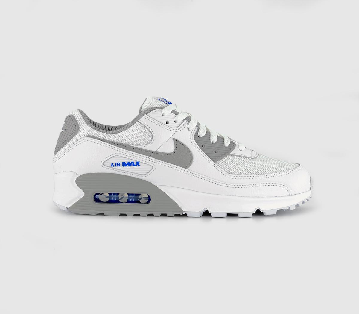 NikeAir Max 90 TrainersWhite Light Smoke Grey Racer Blue