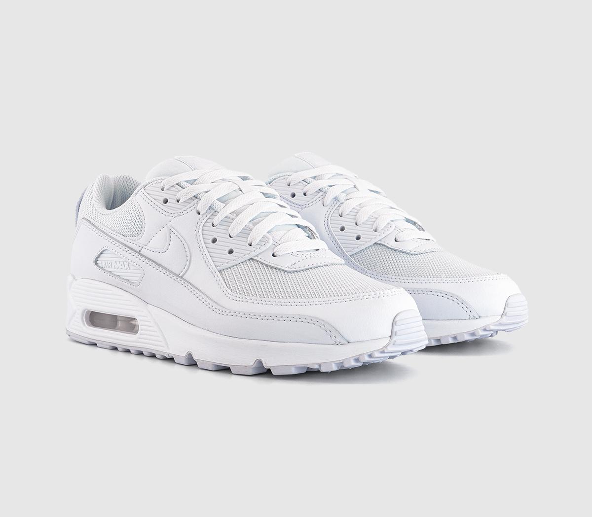 Nike Air Max 90 Trainers Nike Air Max 90 Trainers White White White Wolf Grey