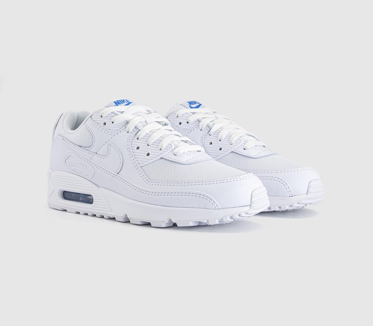 NikeAir Max 90 TrainersWhite White Blue Crystal