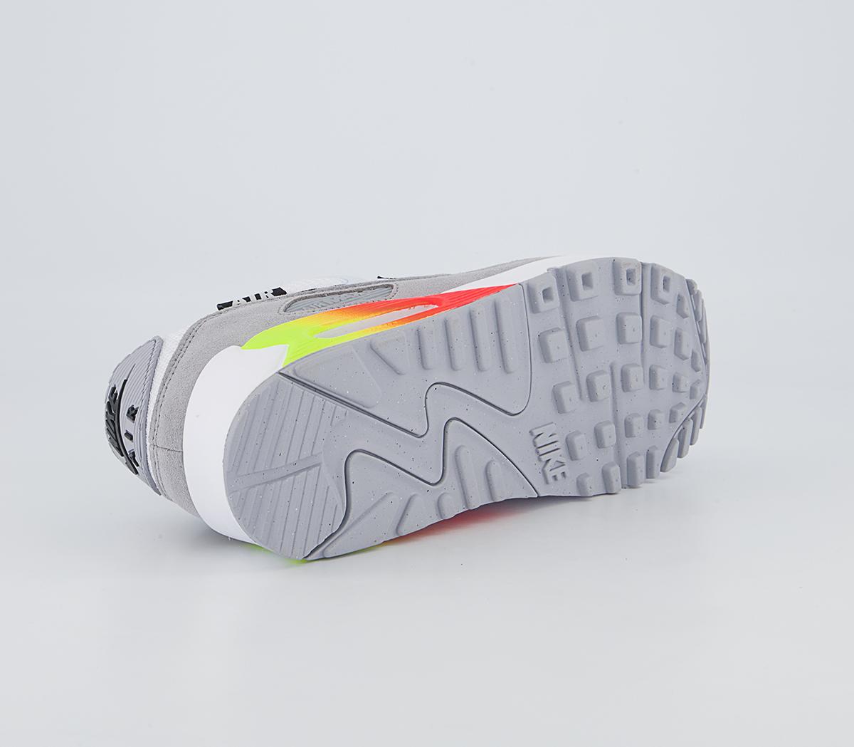Nike Air Max 90 Trainers Nike Air Max 90 Trainers Wolf Grey Crimson Volt Blue Crystal