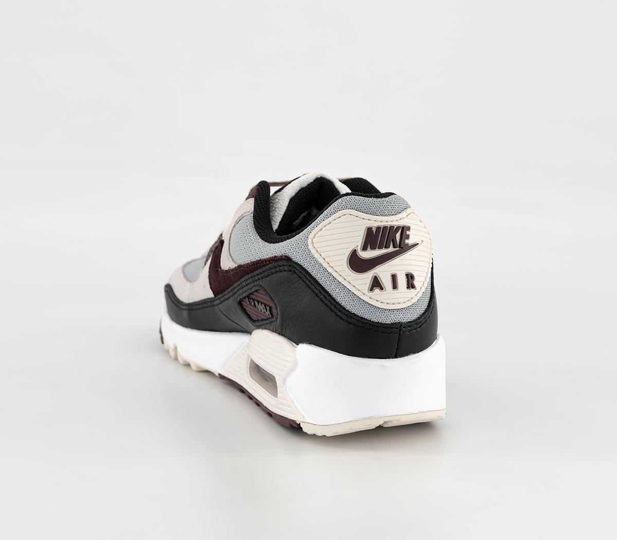 NikeAir Max 90 TrainersWolf Grey Burgundy Crush Phantom Black