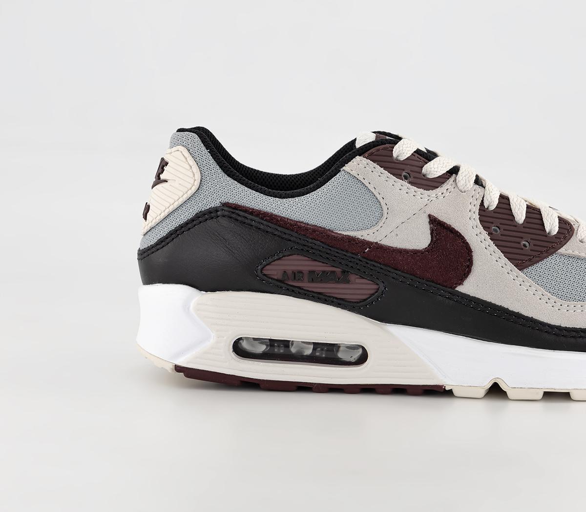 NikeAir Max 90 TrainersWolf Grey Burgundy Crush Phantom Black