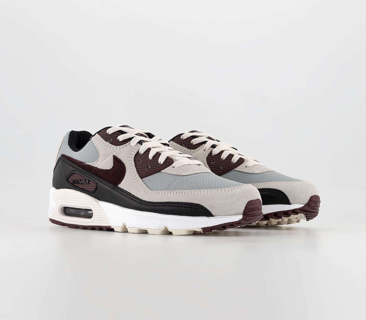 NikeAir Max 90 TrainersWolf Grey Burgundy Crush Phantom Black