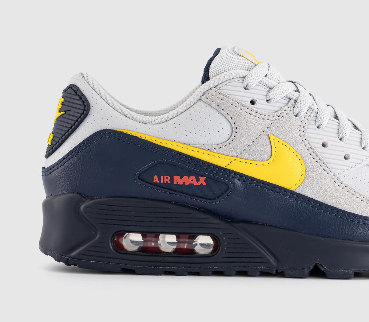 Nike Air Max 90 Trainers Nike Air Max 90 Trainers Neutral Grey Tour Yellow Obsidian