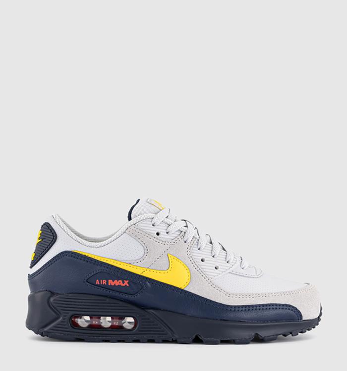 Nike Air Max 90 Trainers Neutral Grey Tour Yellow Obsidian