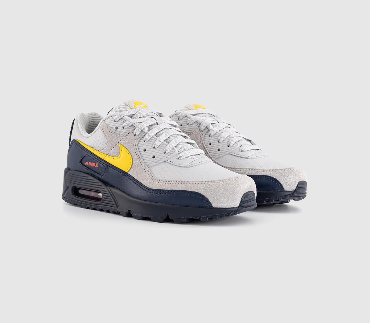 Nike Air Max 90 Trainers Nike Air Max 90 Trainers Neutral Grey Tour Yellow Obsidian