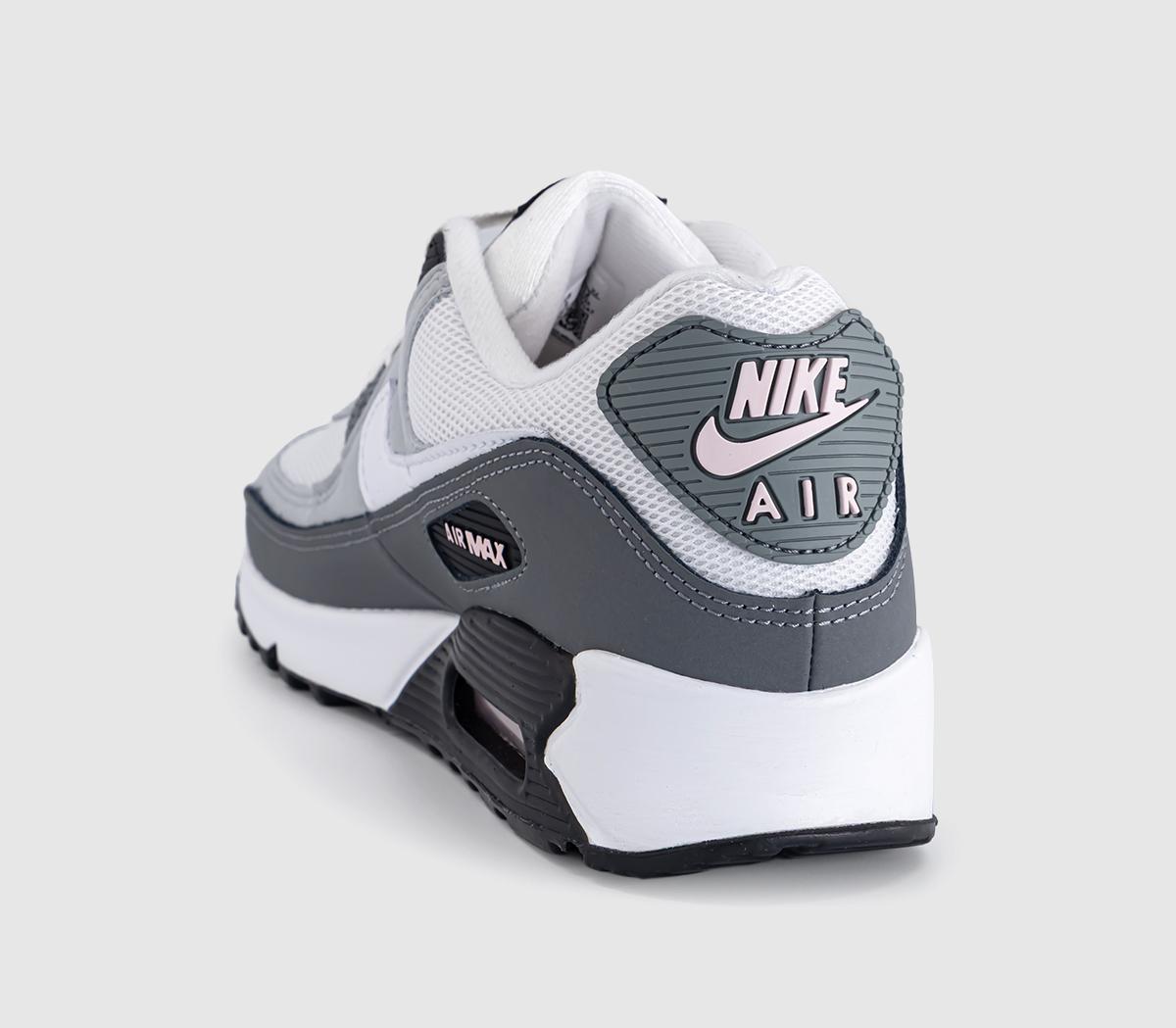 NikeAir Max 90 TrainersWolf Grey White Pink Foam Smoke Grey Anthracite Bl