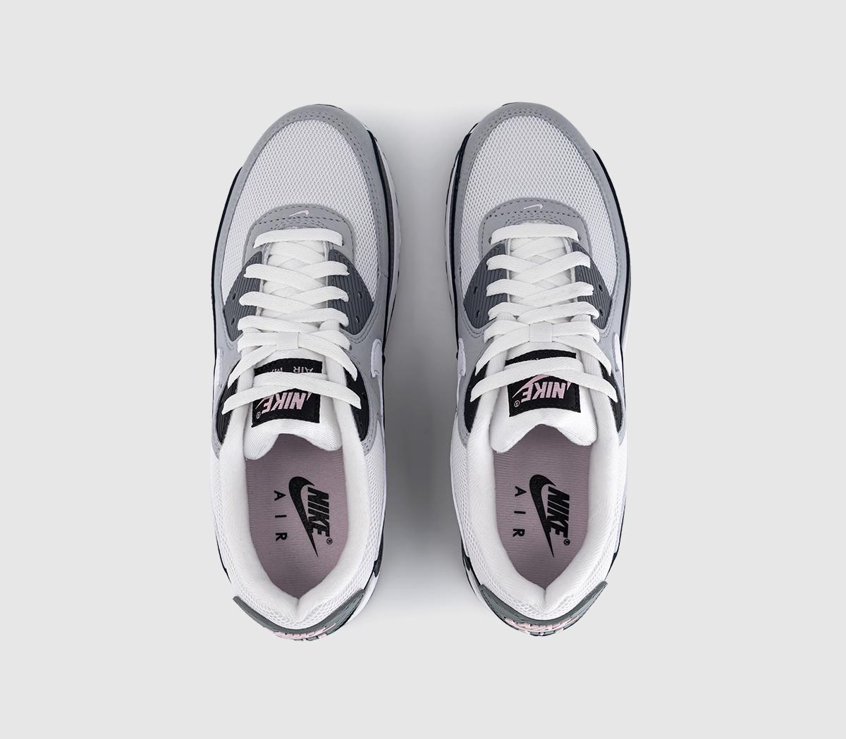 NikeAir Max 90 TrainersWolf Grey White Pink Foam Smoke Grey Anthracite Bl