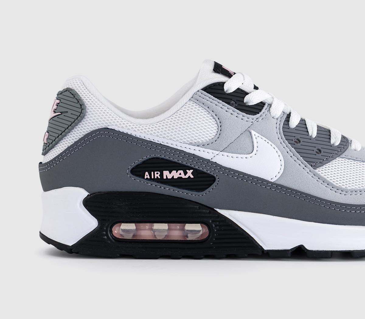 NikeAir Max 90 TrainersWolf Grey White Pink Foam Smoke Grey Anthracite Bl