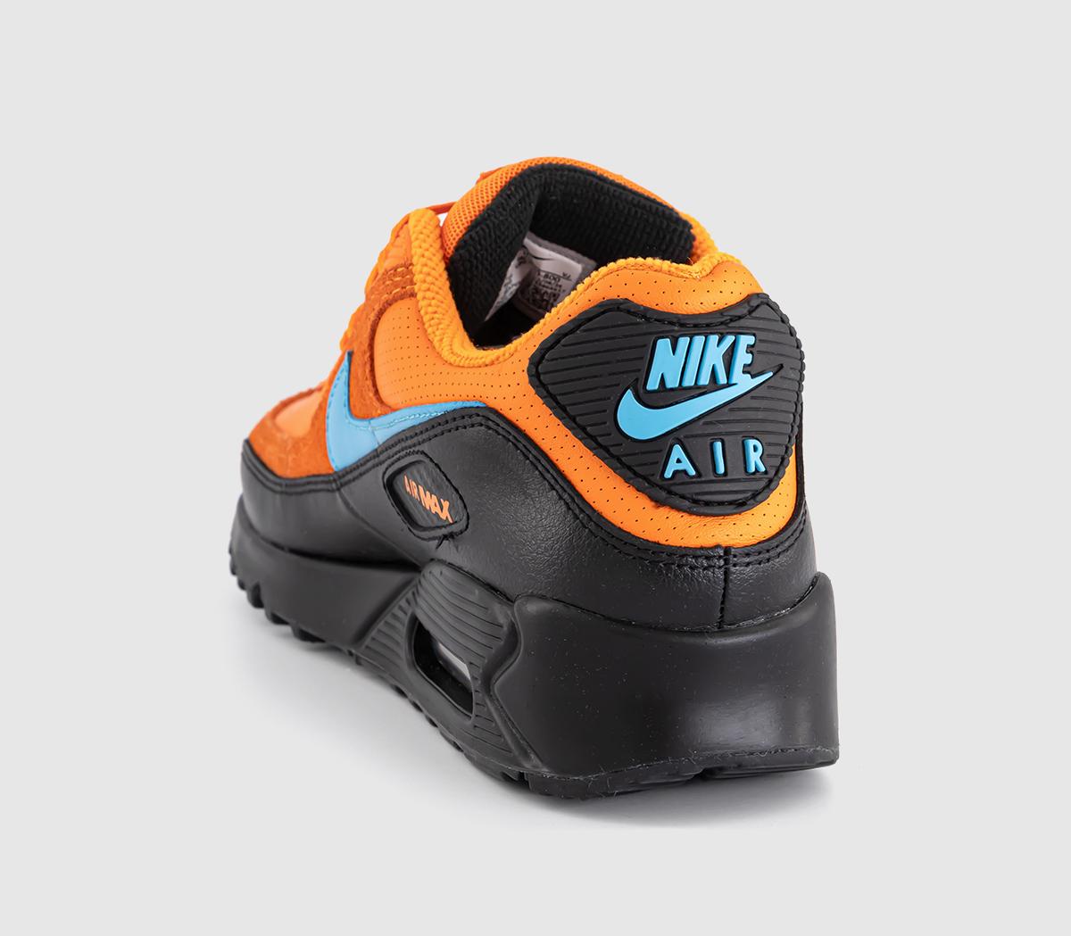 Nike Air Max 90 Trainers Nike Air Max 90 Trainers Mandarinblue Furyblackwhite