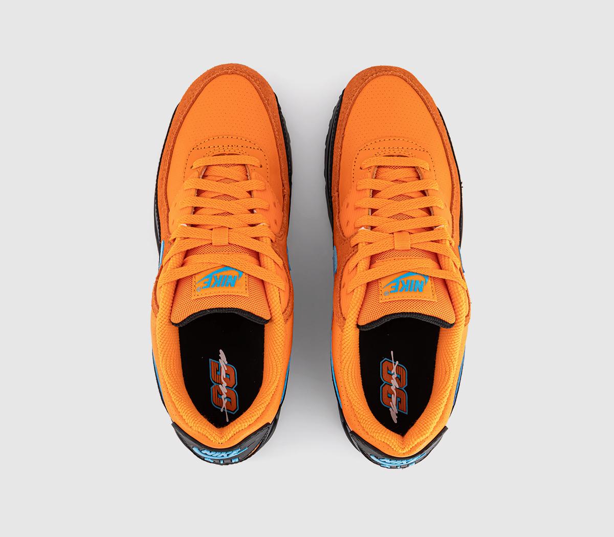 Nike Air Max 90 Trainers Nike Air Max 90 Trainers Mandarinblue Furyblackwhite