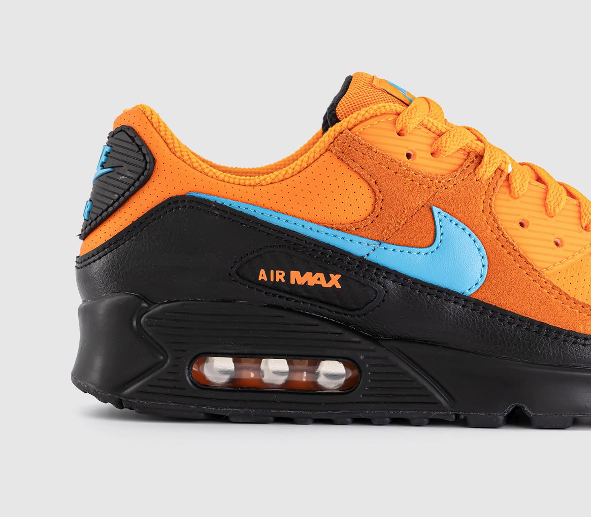 Nike Air Max 90 Trainers Nike Air Max 90 Trainers Mandarinblue Furyblackwhite
