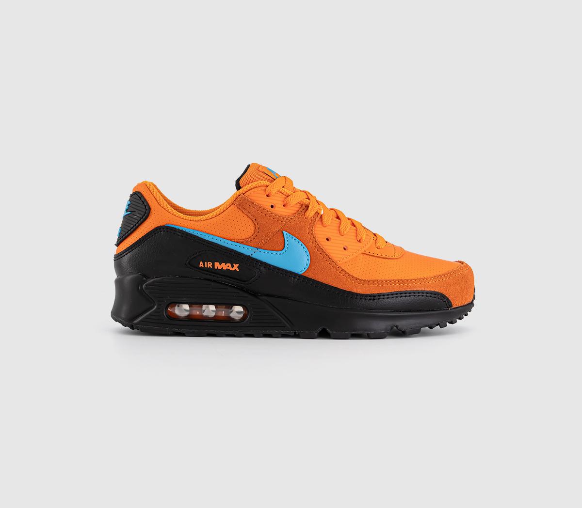 NikeAir Max 90 Trainers NikeAir Max 90 TrainersMandarinblue Furyblackwhite