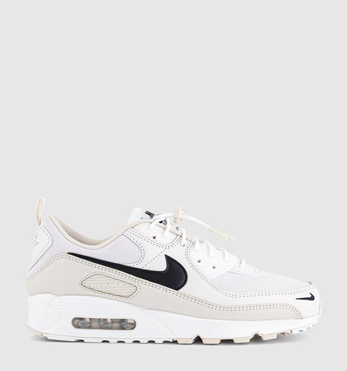 Nike Air Max 90 Trainers White Black Light Orewood Brown Phantom