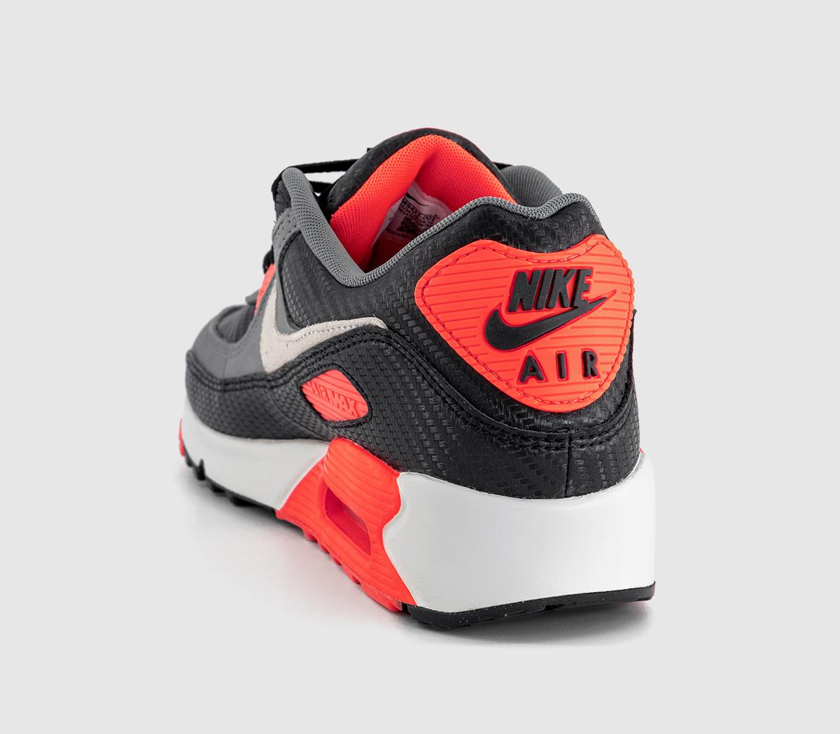 NikeAir Max 90 TrainersBlack Photon Dust Cool Grey Bright Crimson