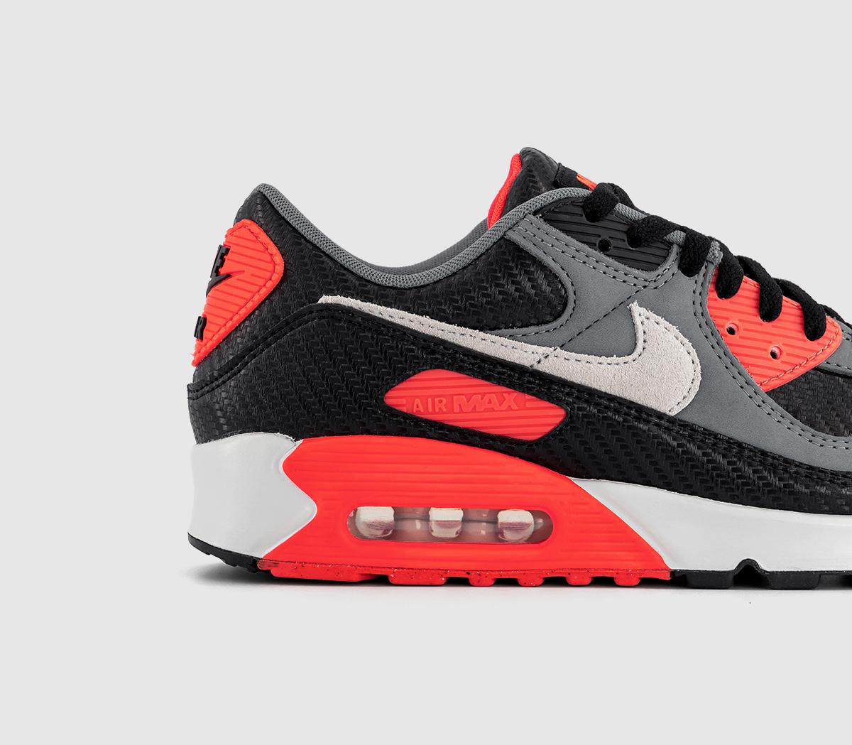 NikeAir Max 90 TrainersBlack Photon Dust Cool Grey Bright Crimson