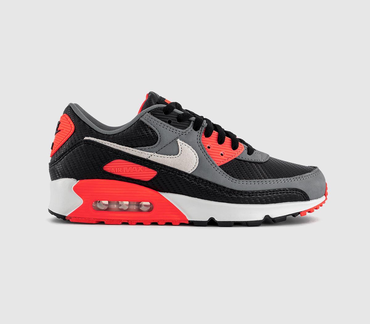 NikeAir Max 90 TrainersBlack Photon Dust Cool Grey Bright Crimson