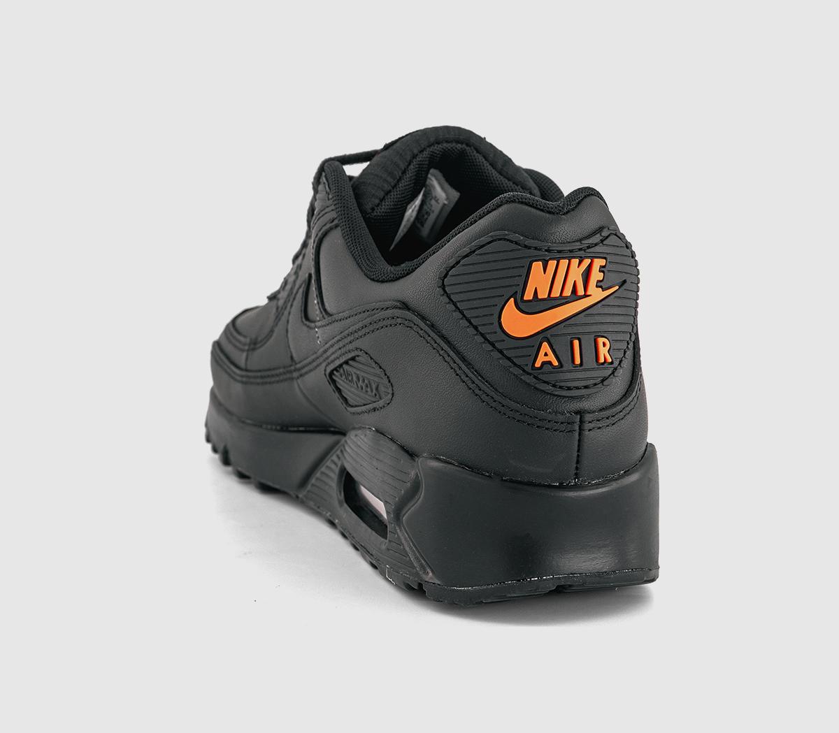 NikeAir Max 90 TrainersBlack Black Safety Orange