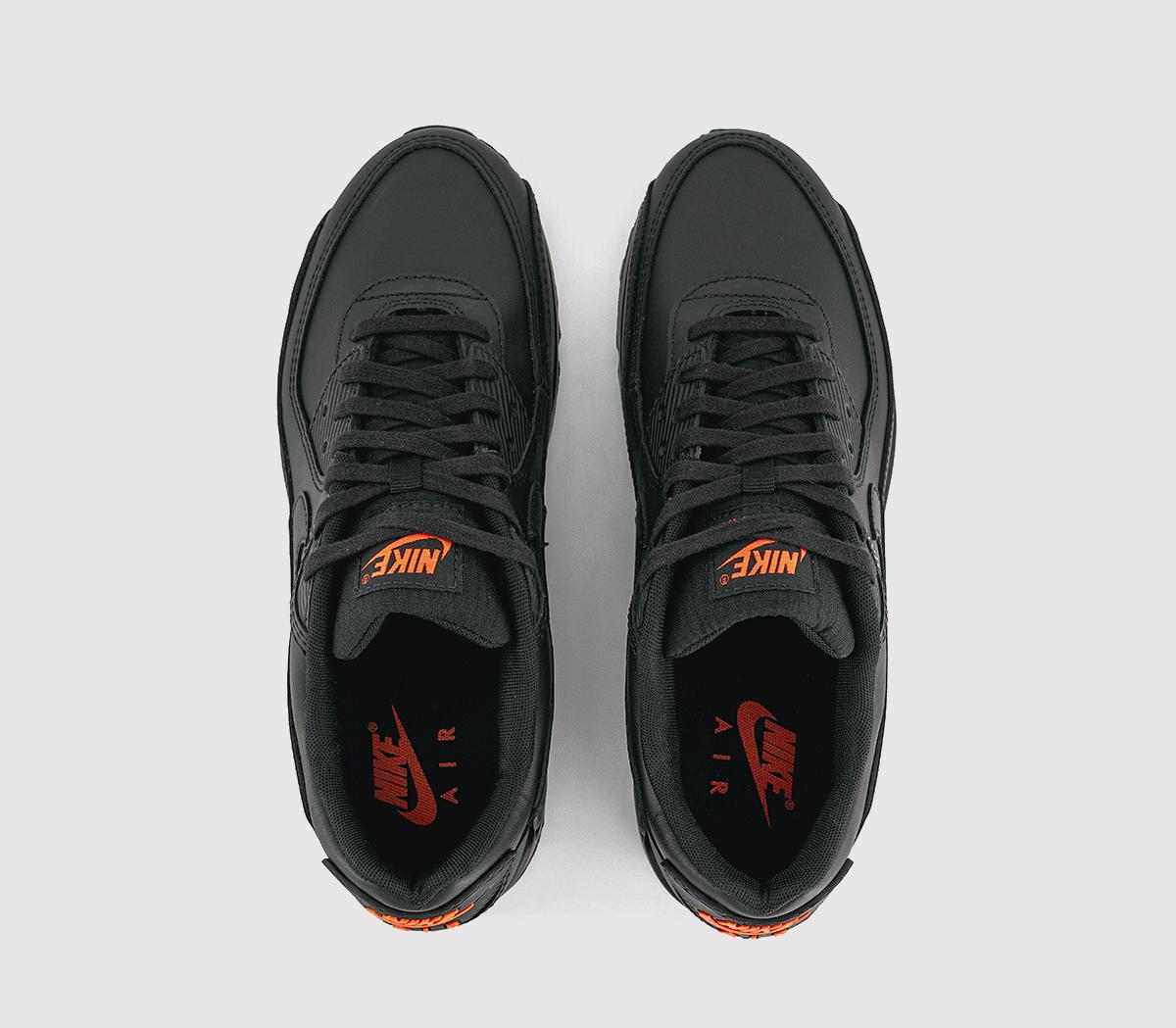 NikeAir Max 90 TrainersBlack Black Safety Orange