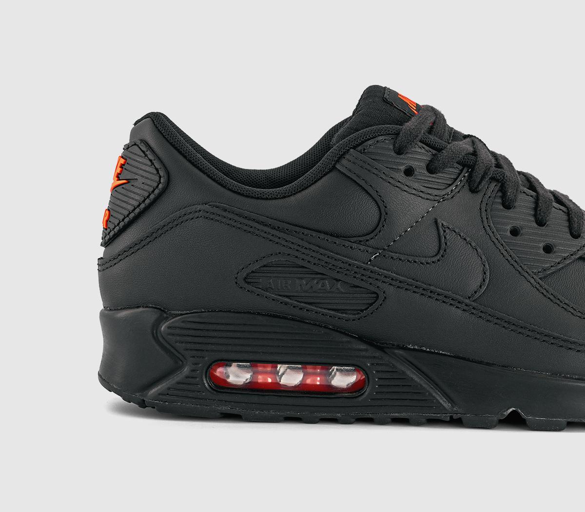 NikeAir Max 90 TrainersBlack Black Safety Orange