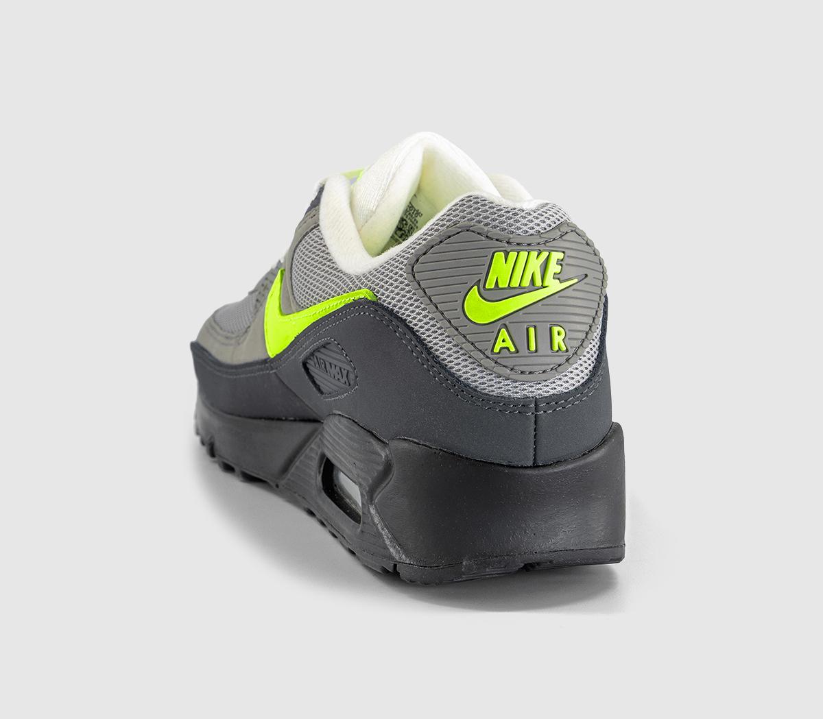 NikeAir Max 90 Trainers Black Neon Yellow Anthracite