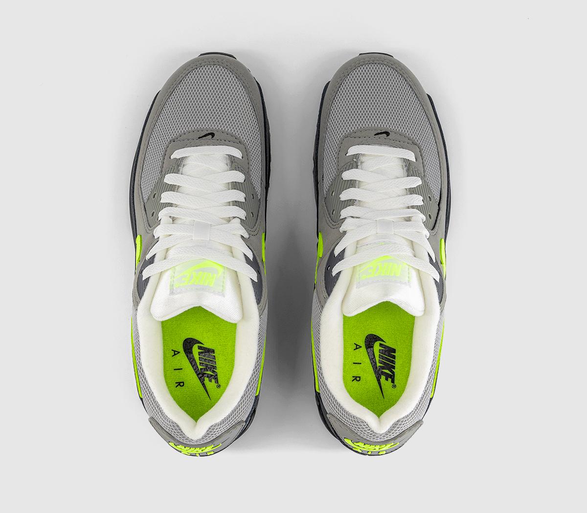 NikeAir Max 90 Trainers Black Neon Yellow Anthracite