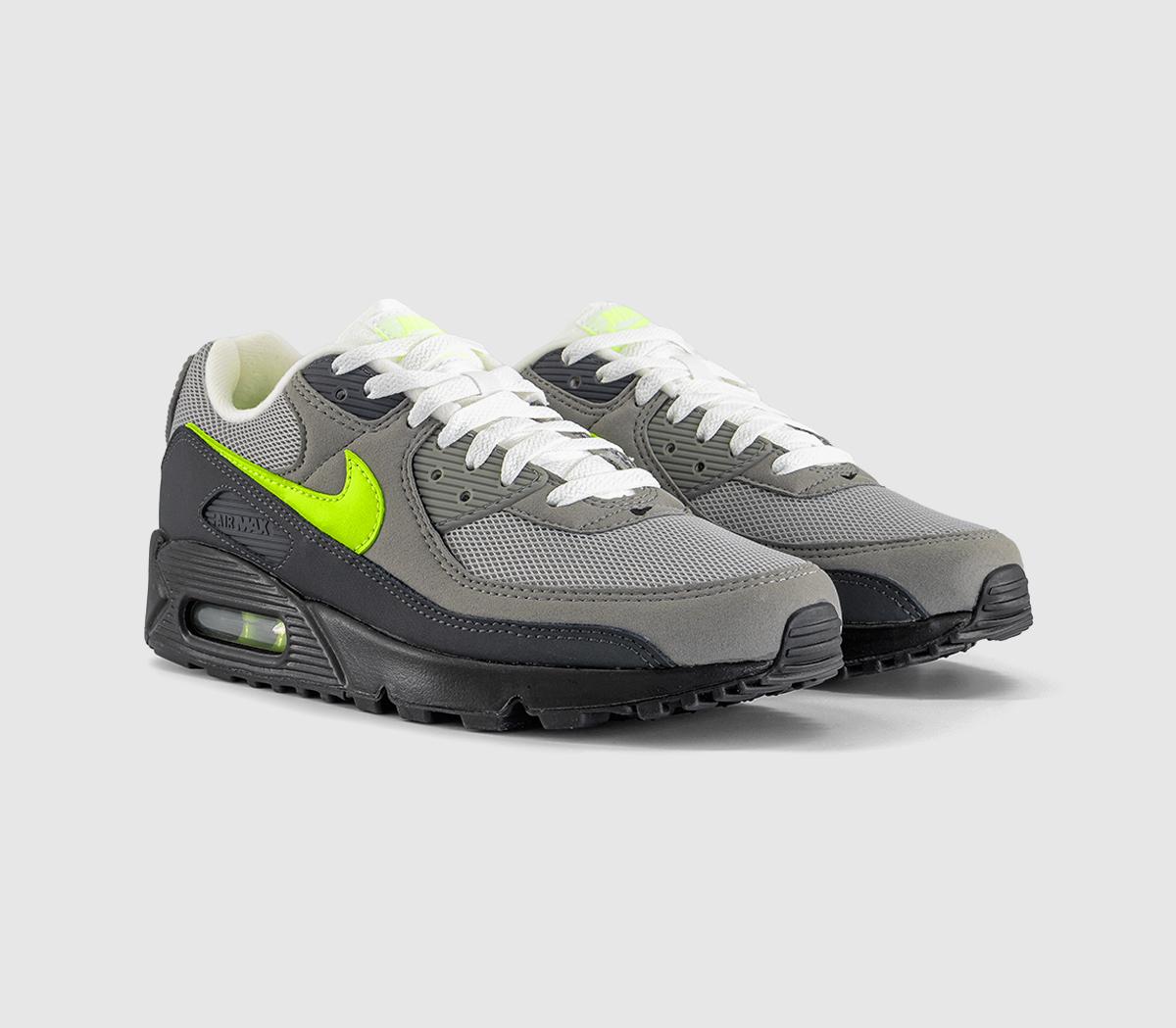 NikeAir Max 90 Trainers Black Neon Yellow Anthracite