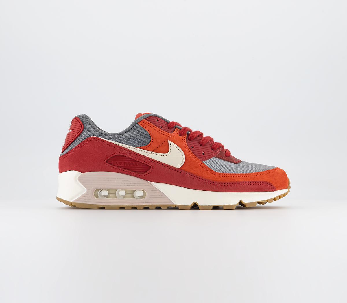 NikeAir Max 90 TrainersGym Red Pale Ivory Habanero Red Smoke Grey Particl