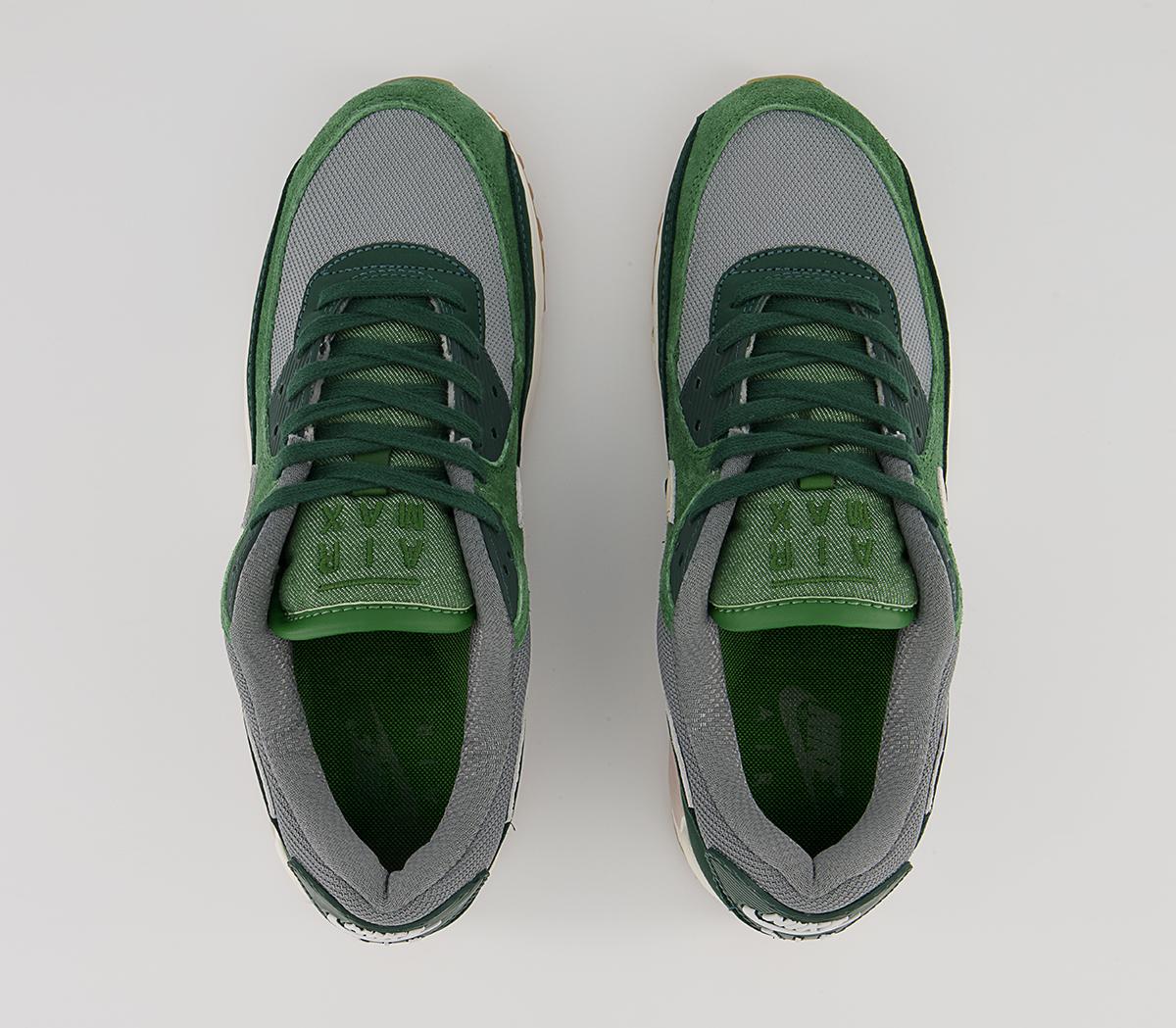 Nike Air Max 90 Trainers Nike Air Max 90 Trainers Pro Green Pale Ivory Forest Green Smoke Grey Parti