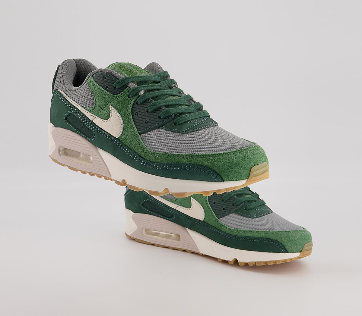 Nike Air Max 90 Trainers Nike Air Max 90 Trainers Pro Green Pale Ivory Forest Green Smoke Grey Parti