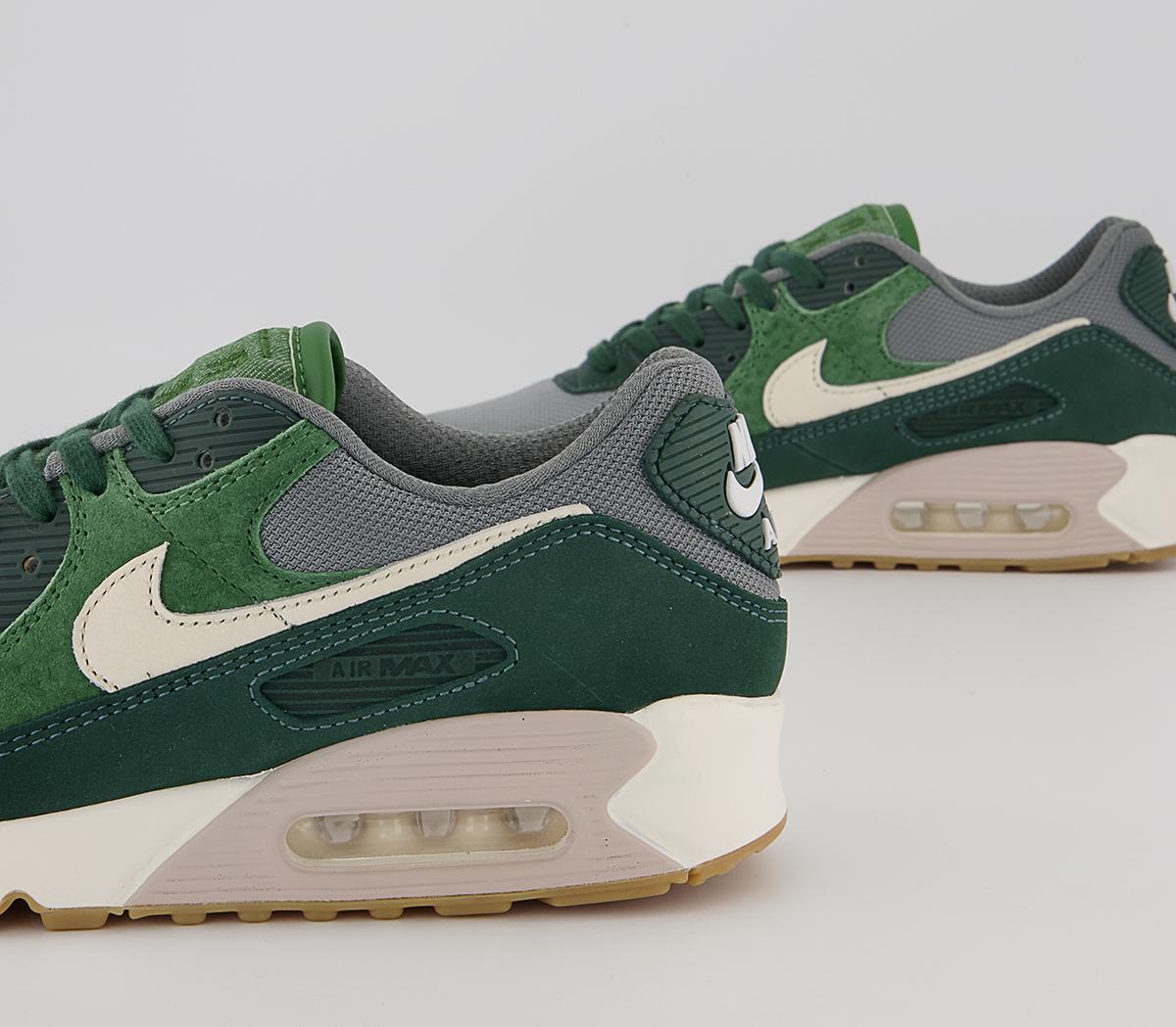 Nike Air Max 90 Trainers Nike Air Max 90 Trainers Pro Green Pale Ivory Forest Green Smoke Grey Parti