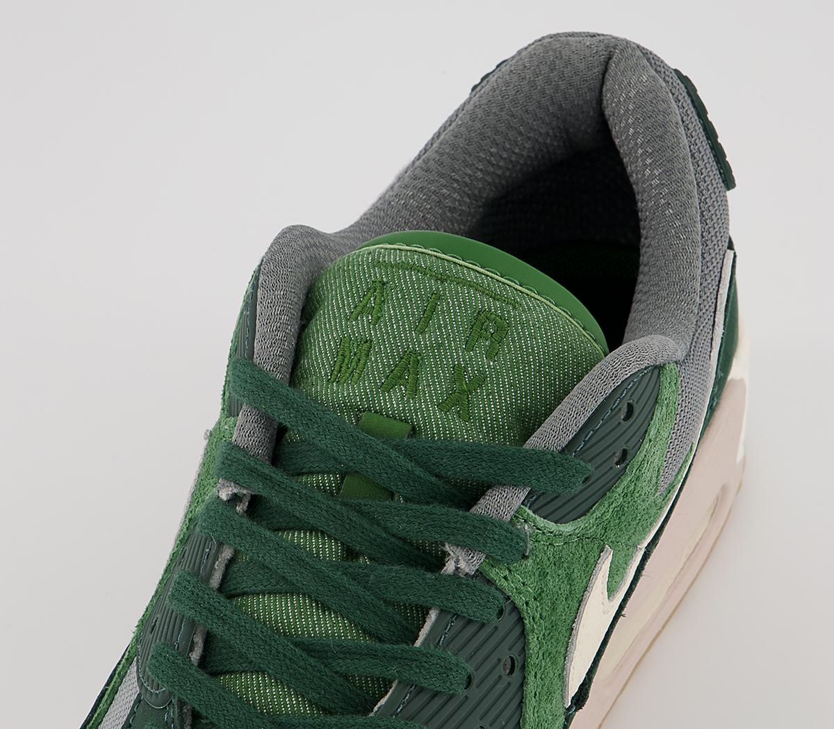 Nike Air Max 90 Trainers Nike Air Max 90 Trainers Pro Green Pale Ivory Forest Green Smoke Grey Parti