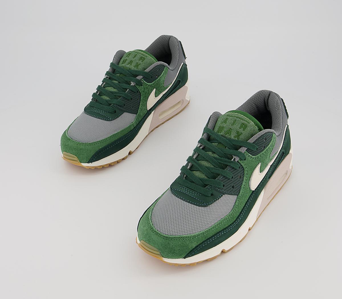 Nike Air Max 90 Trainers Nike Air Max 90 Trainers Pro Green Pale Ivory Forest Green Smoke Grey Parti