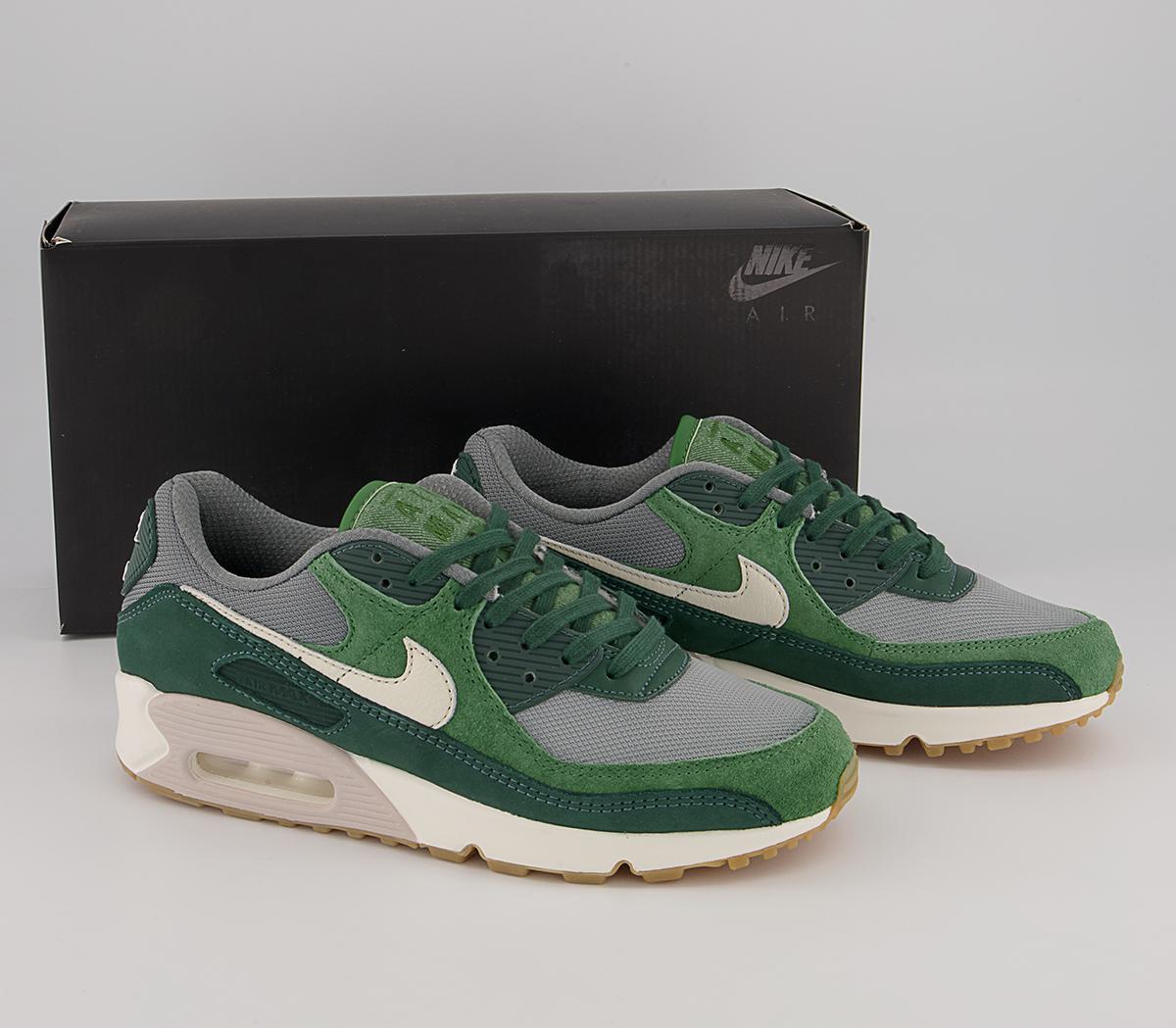 Nike Air Max 90 Trainers Nike Air Max 90 Trainers Pro Green Pale Ivory Forest Green Smoke Grey Parti