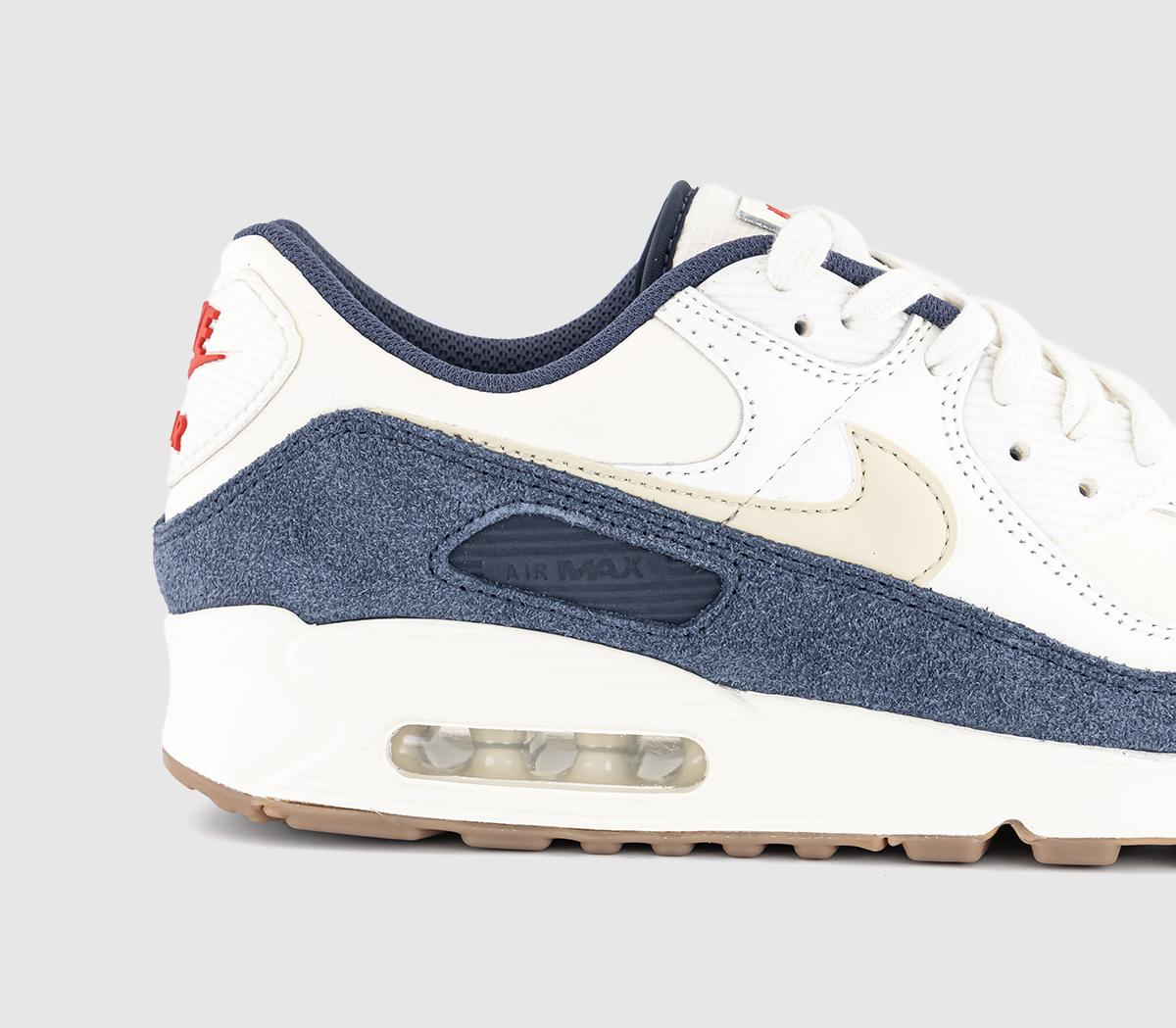 NikeAir Max 90 Trainers NikeAir Max 90 TrainersPale Ivory Light Khaki Thunder Blue Sail