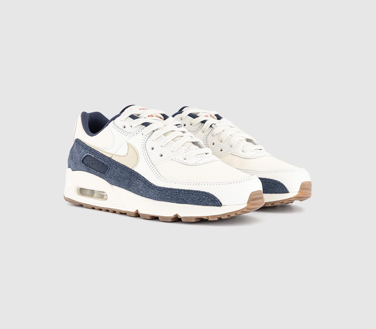 NikeAir Max 90 Trainers NikeAir Max 90 TrainersPale Ivory Light Khaki Thunder Blue Sail