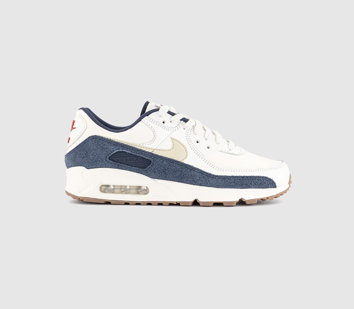 NikeAir Max 90 Trainers NikeAir Max 90 TrainersPale Ivory Light Khaki Thunder Blue Sail