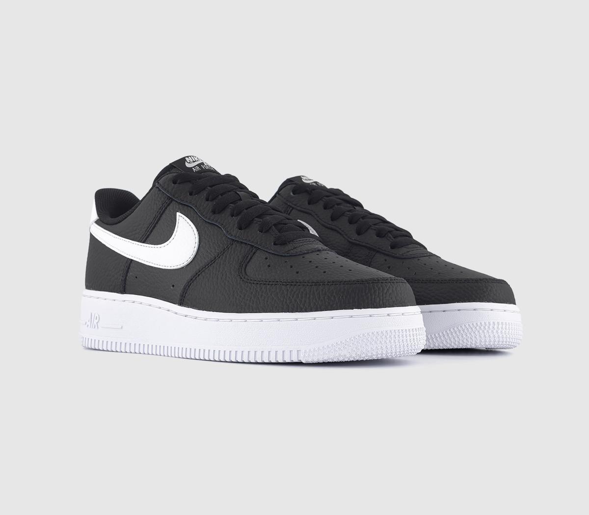 Nike Mens Air Force 1 07 Trainers Black White Leather, 6
