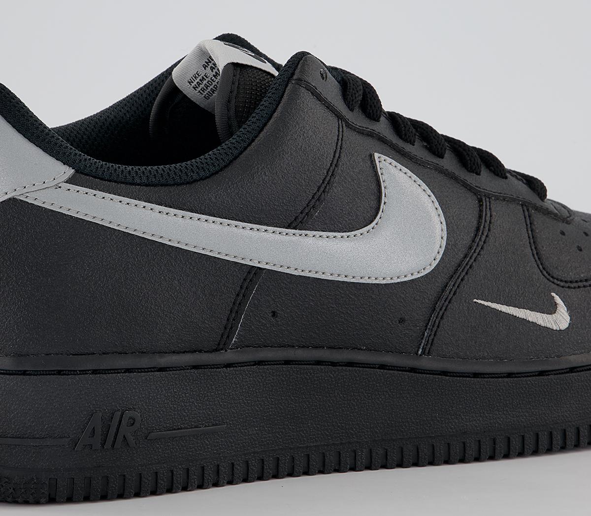 black silver air force ones