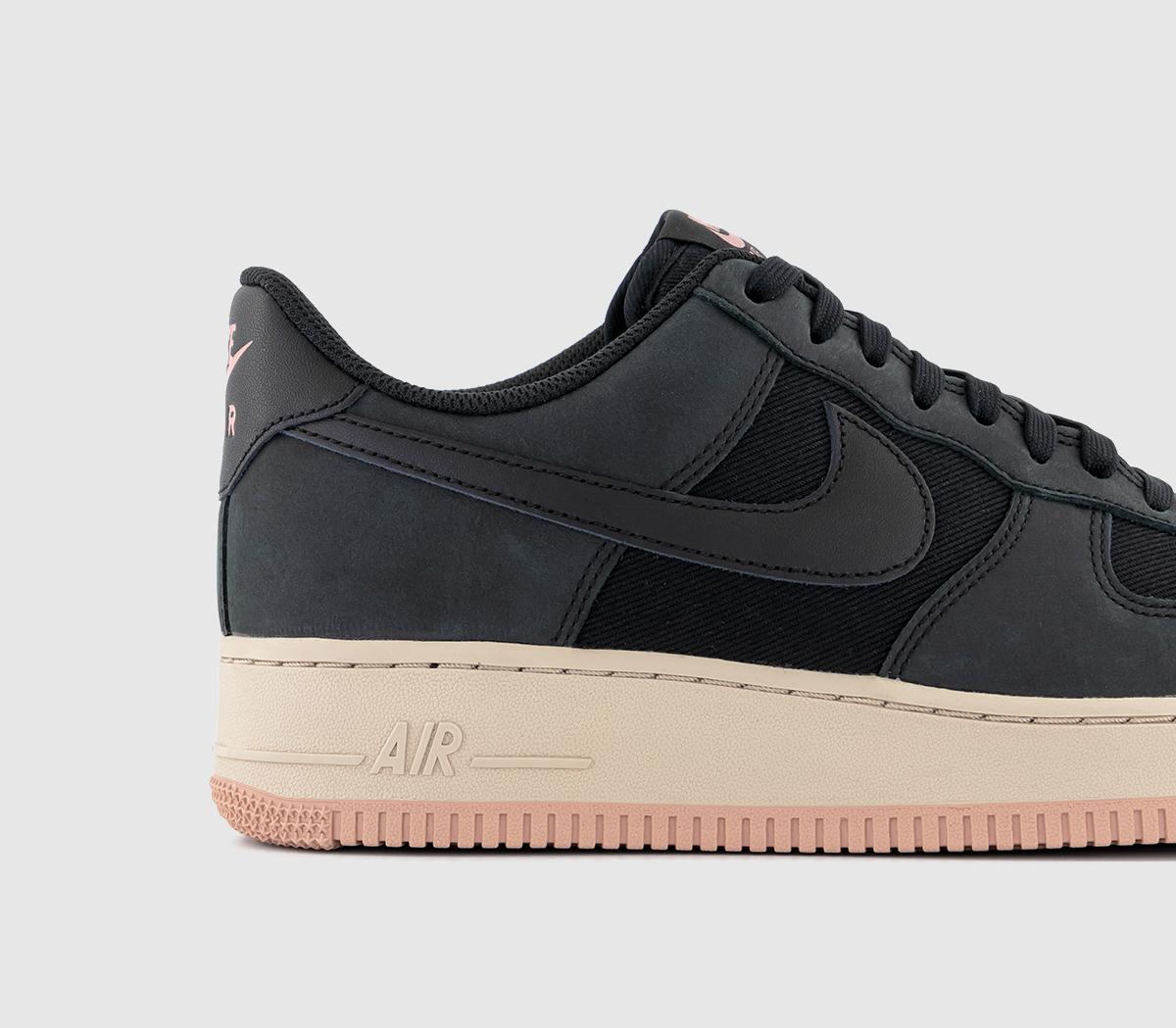 NikeAir Force 1 07 TrainersBlack Nubuck Black Trim