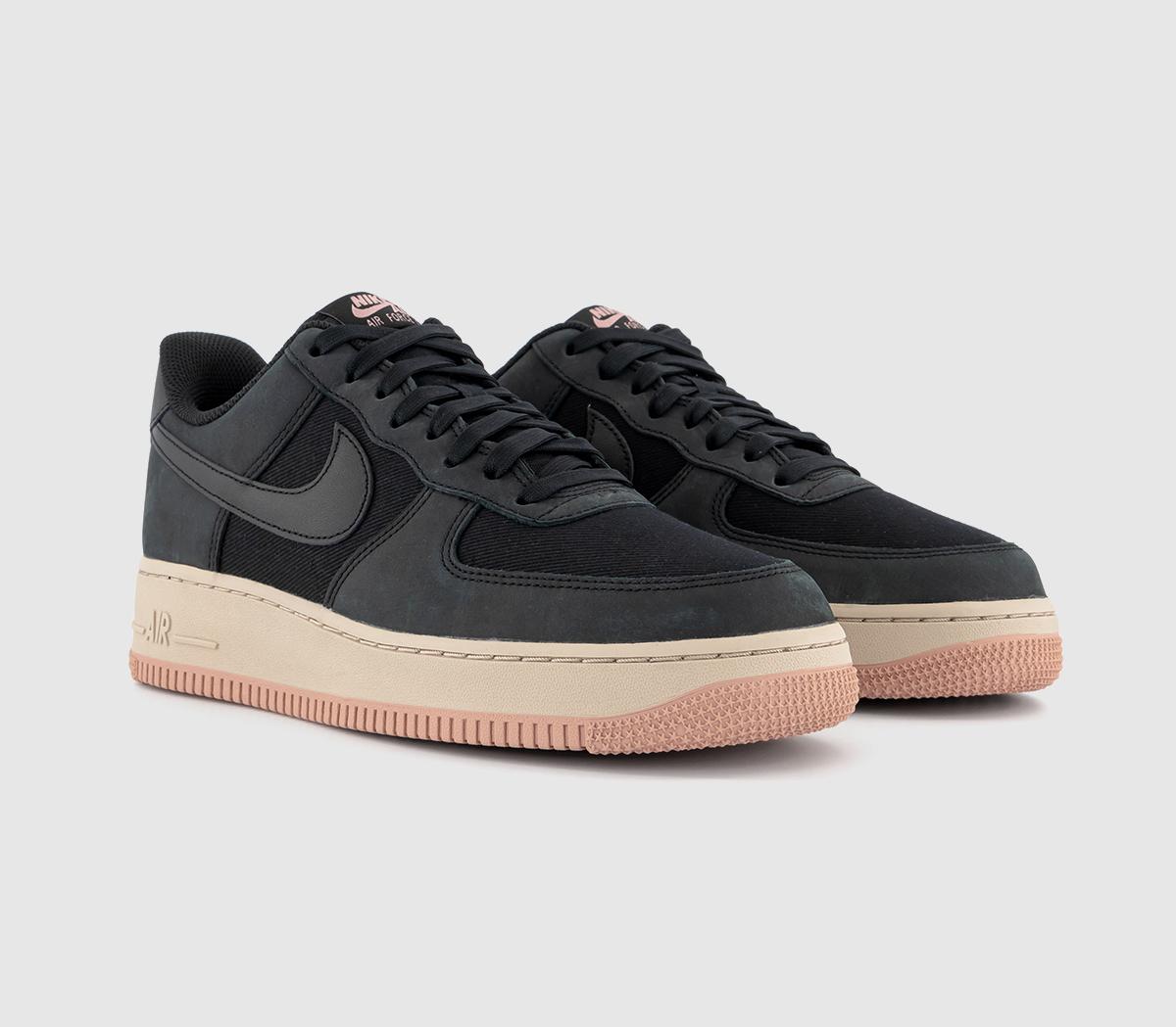 NikeAir Force 1 07 TrainersBlack Nubuck Black Trim