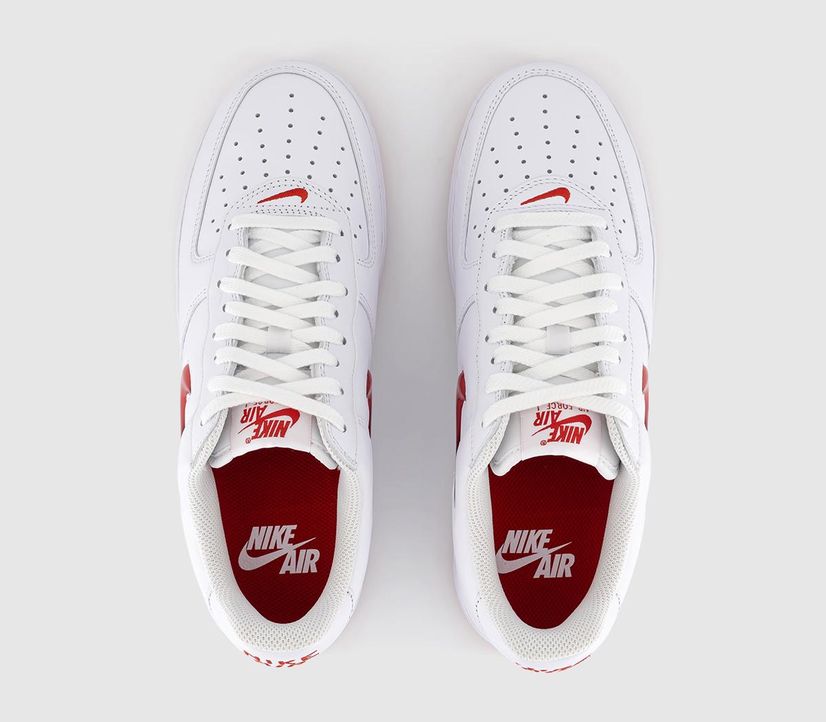 white airforces with red