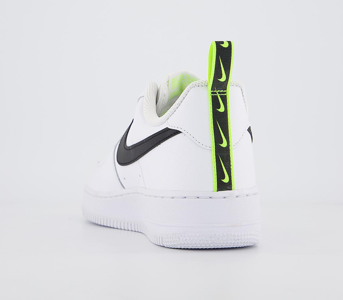 Nike Air Force 1 07 Trainers White Black Volt Mens Trainers 0699