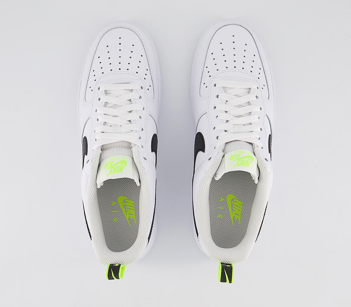 Nike Air Force 1 07 Trainers White Black Volt Mens Trainers 7338