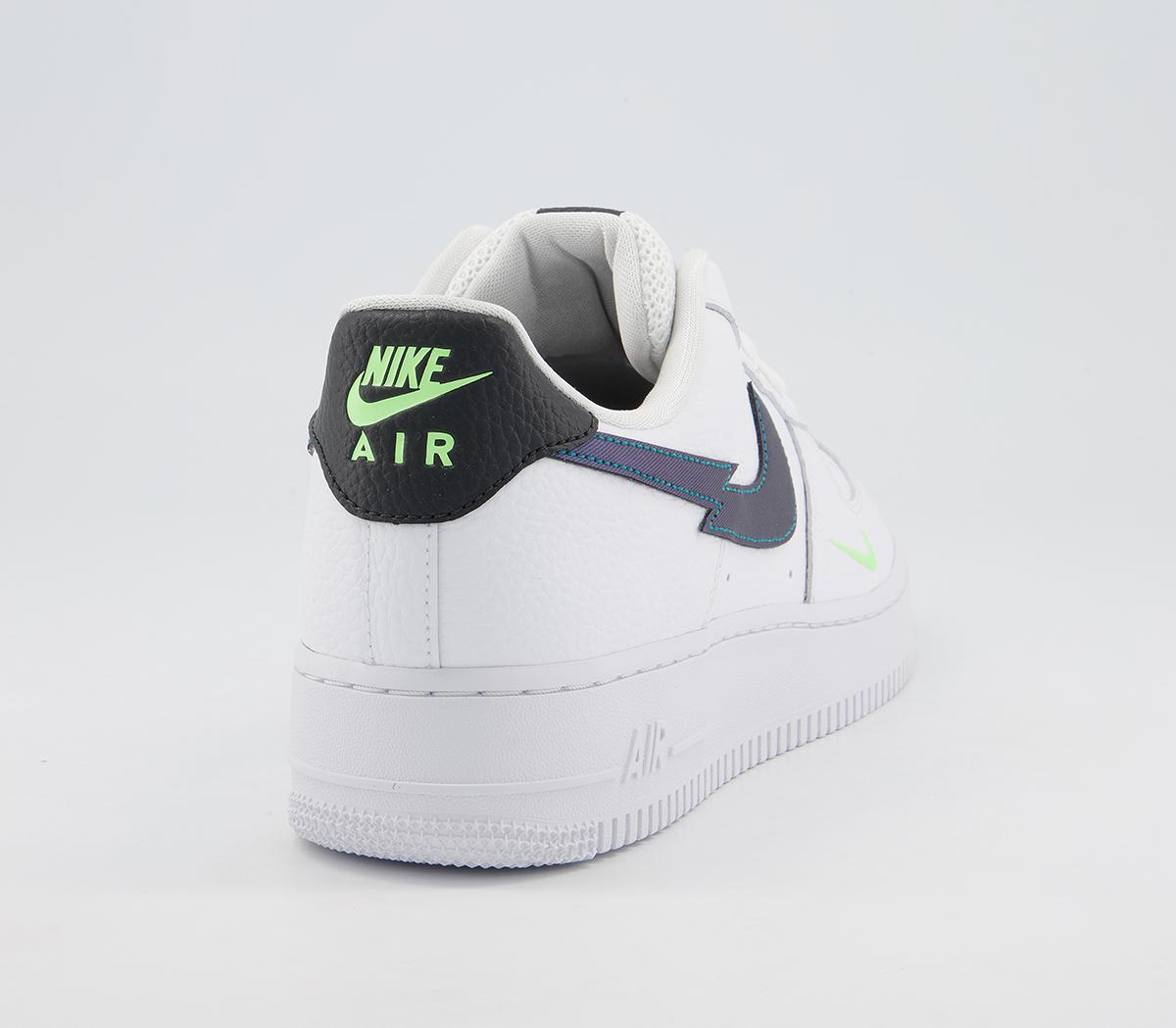 NikeAir Force 1 07 TrainersWhite Aquamarine Lime Glow Off Noir