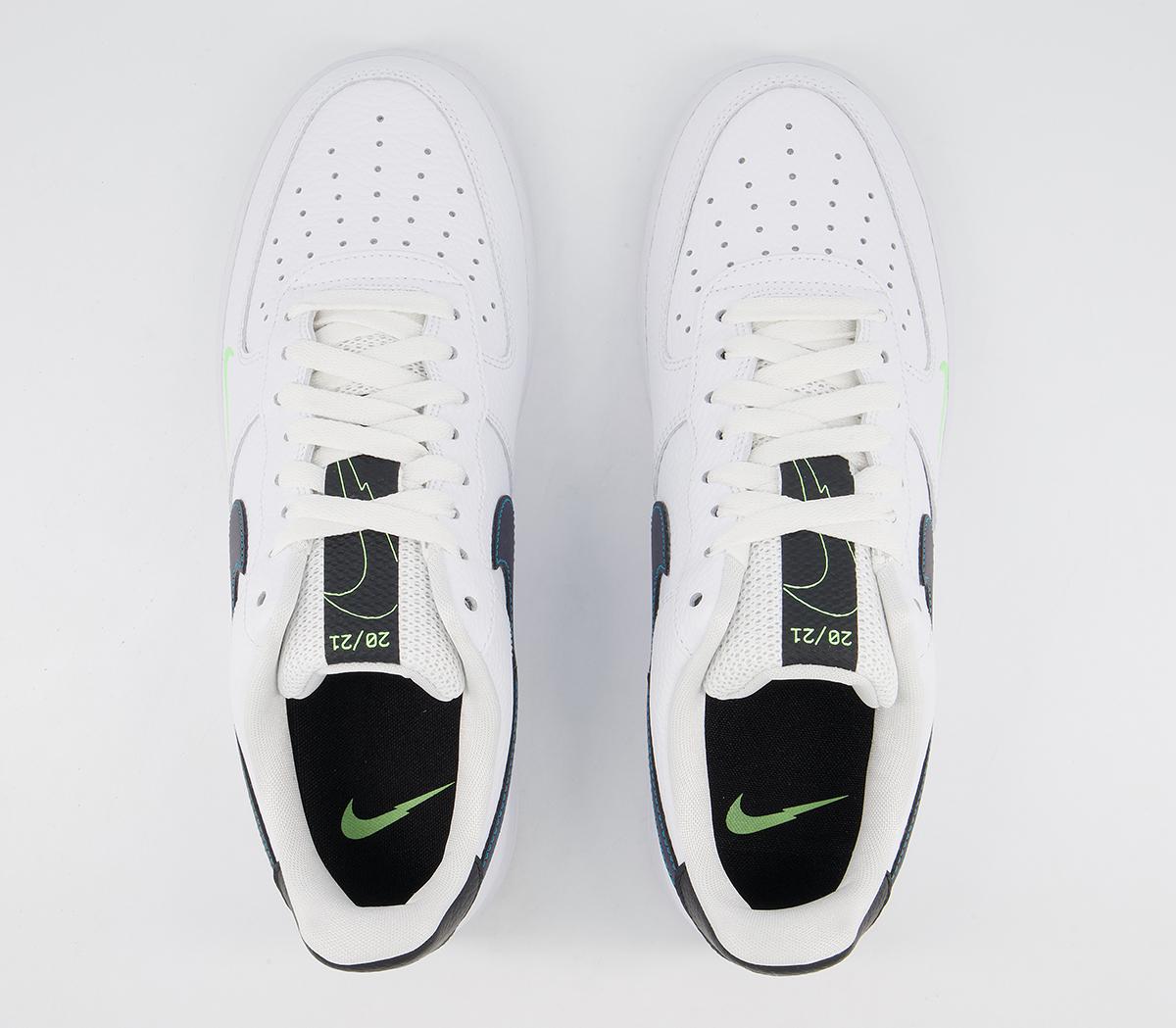 NikeAir Force 1 07 TrainersWhite Aquamarine Lime Glow Off Noir