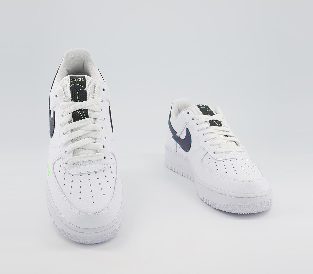 NikeAir Force 1 07 TrainersWhite Aquamarine Lime Glow Off Noir