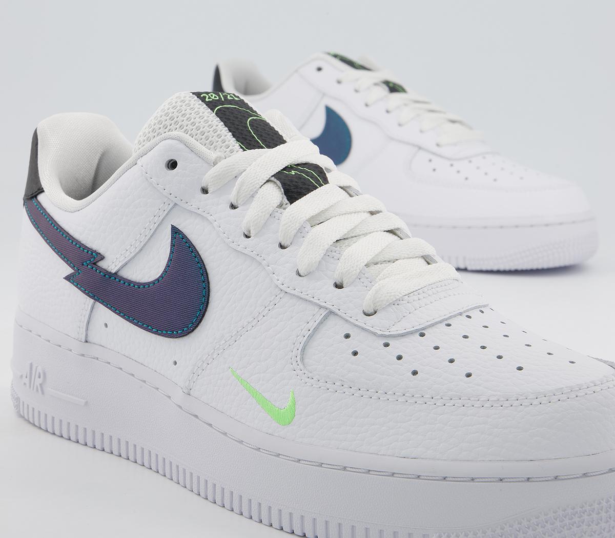NikeAir Force 1 07 TrainersWhite Aquamarine Lime Glow Off Noir